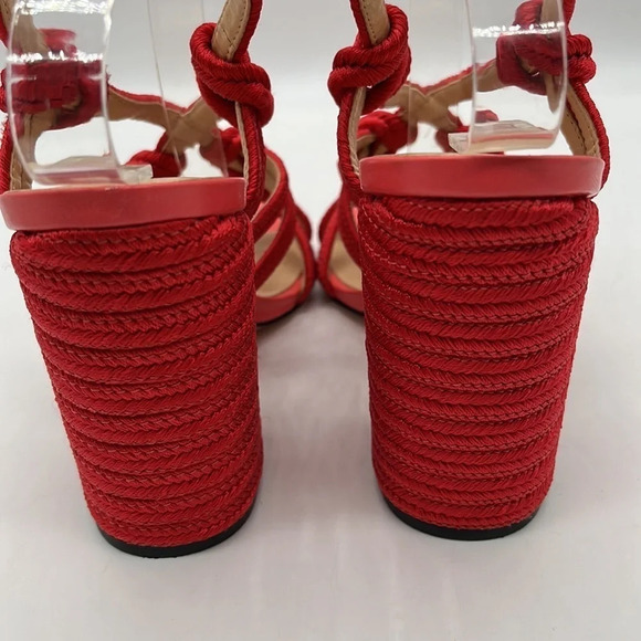 Cabi Tiptoe Strappy Rope Sandals in Red Hibiscus - Size 7 - Picture 4 of 10